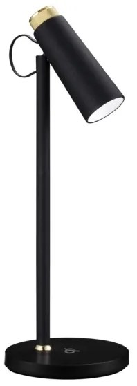 Immax 08991L- Lampada da tavolo LED dimmerabile con Qi di ricarica TIT LED/12W/230V nero