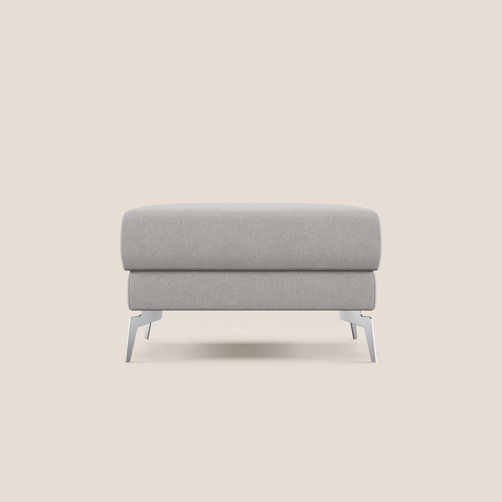 Star Pouf con piedini alti in microfibra impermeabile T11 grigio chiaro