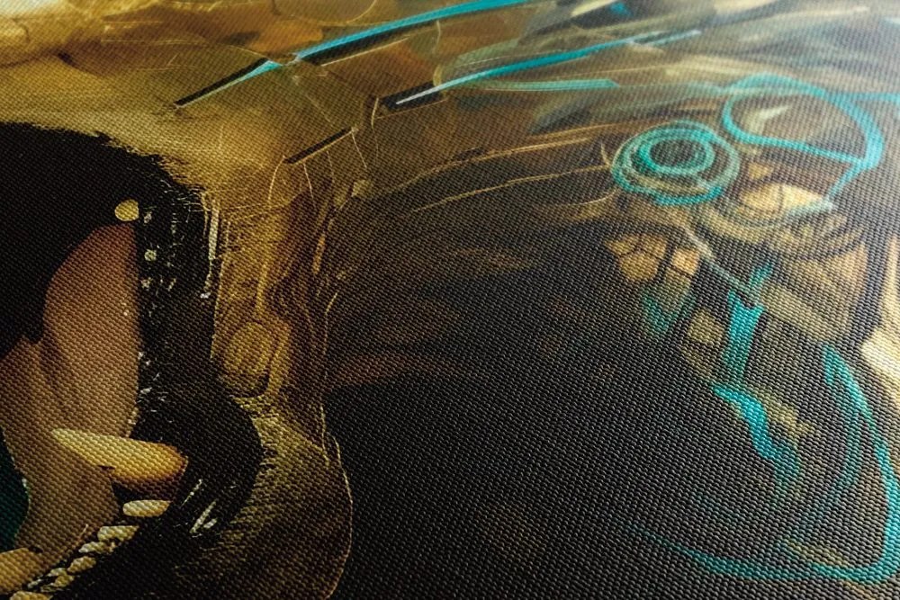 Quadro su tela – Lupo blu-oro