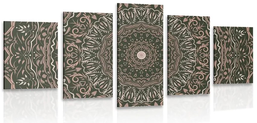 Quadri 5 pezzi – Mandala in stile vintage
