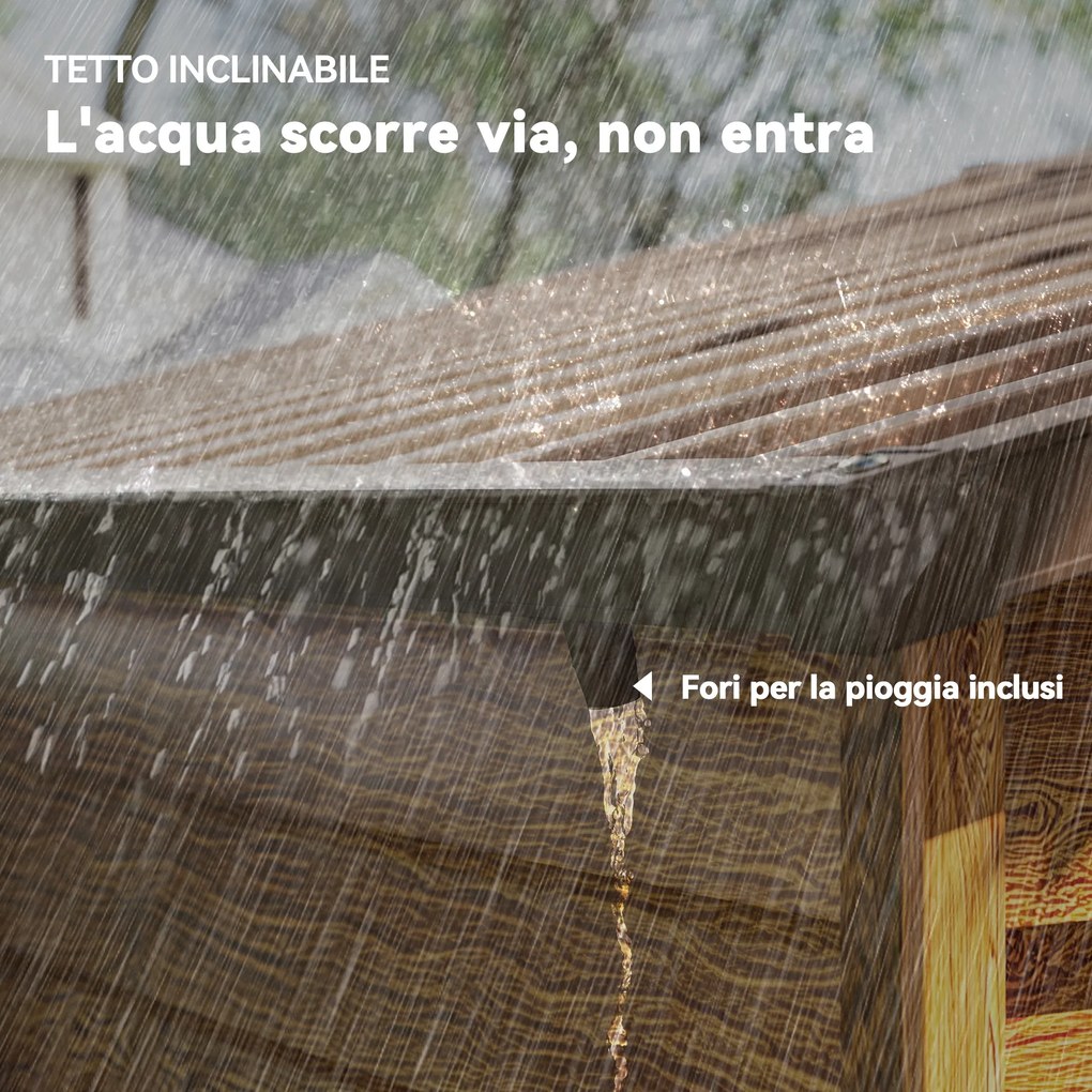 Casetta da Giardino Porta Attrezzi 235,7x152x208,7 cm con Pannelli in Acciaio Galvanizzato Effetto Legno Marrone...