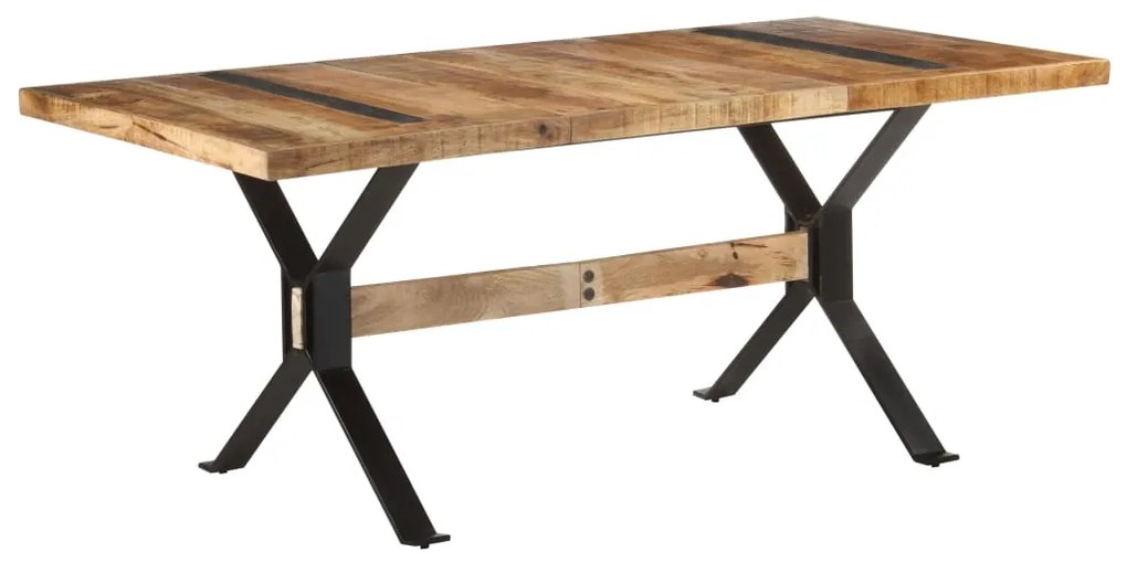 Tavolo Da Pranzo 180x90x76 Cm İn Legno Massello Di Mango Grezzo /