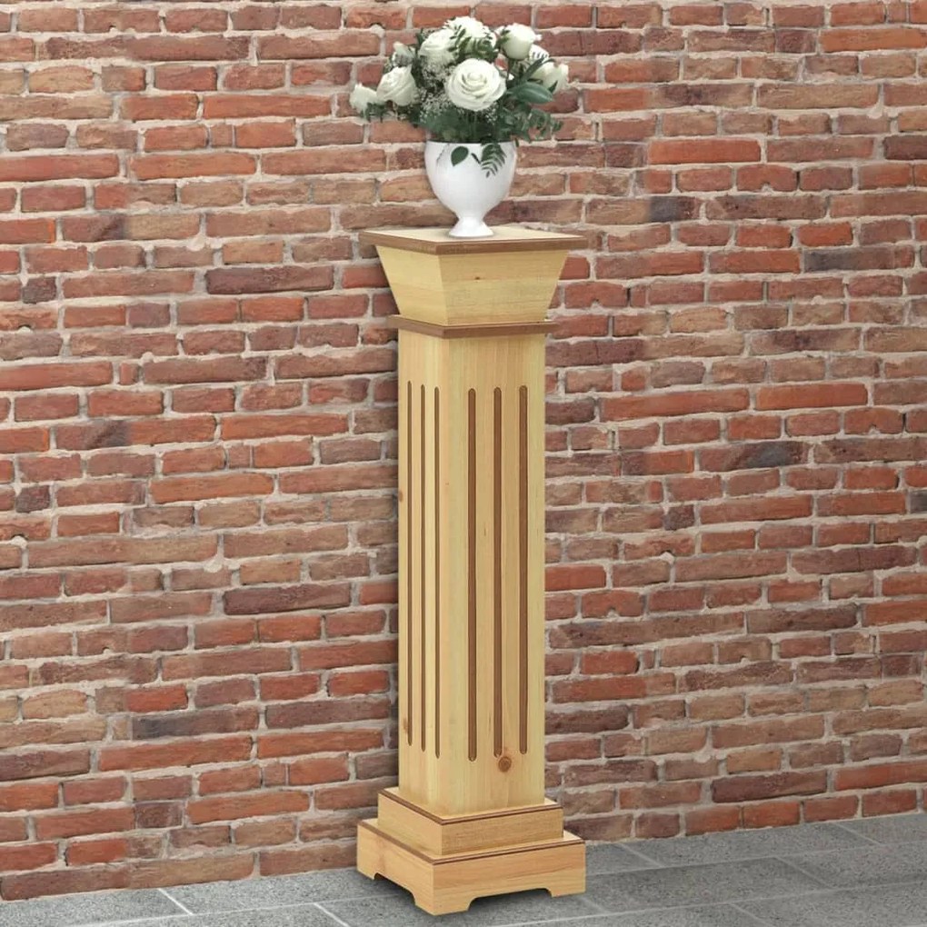 Piedistallo Per Piante Quadrato Classico Legno 17x17x66 Cm Mdf /