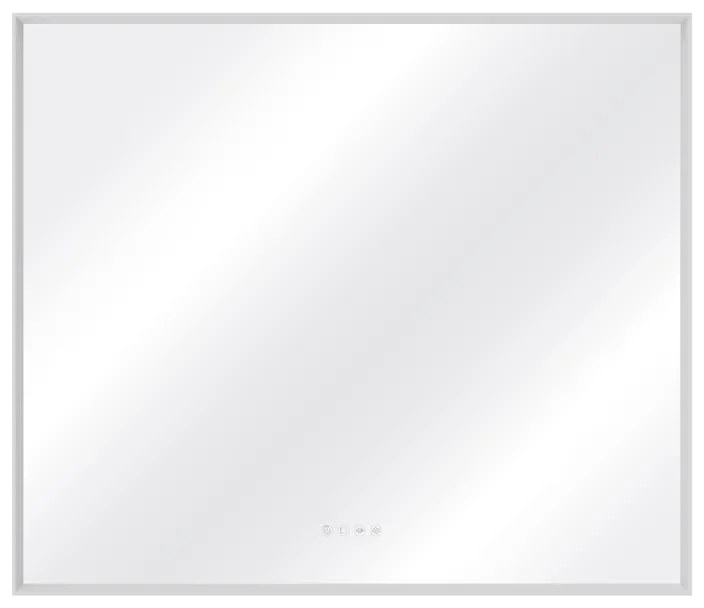 Specchio con illuminazione integrata bagno rettangolare Neo SENSEA L 100 x H 90 x P 3.85 cm grigio / argento