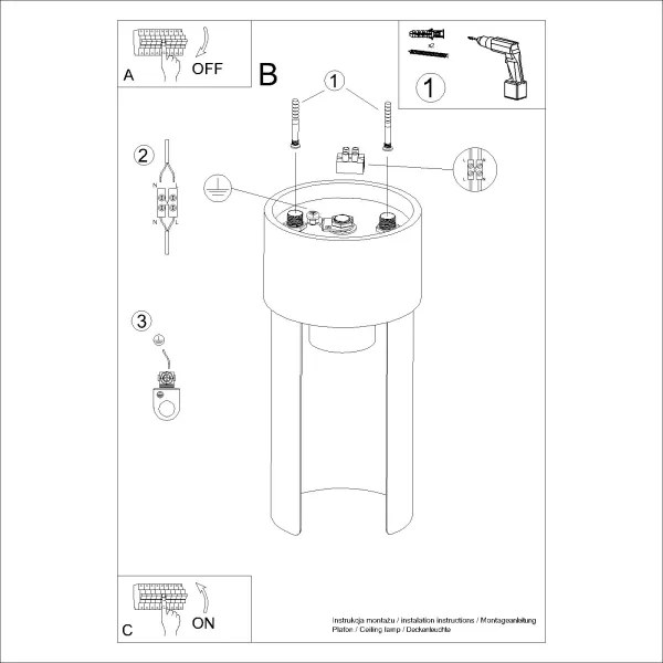 Sollux SL.1673 - Plafoniera FLASH 1xE27/15W/230V bianco