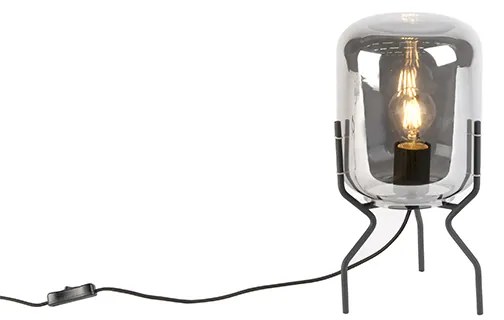 Lampada da tavolo di design intelligente nera con vetro fumé incl. wifi A60 - Bliss