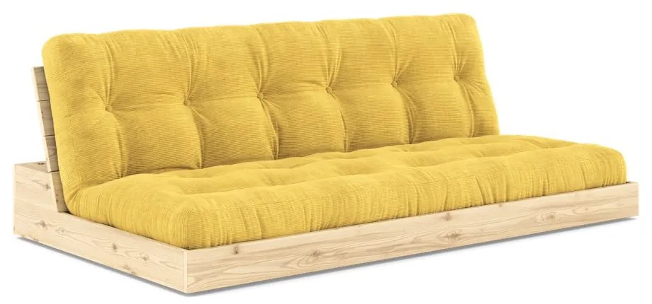Divano letto in velluto a coste giallo 196 cm Base - Karup Design