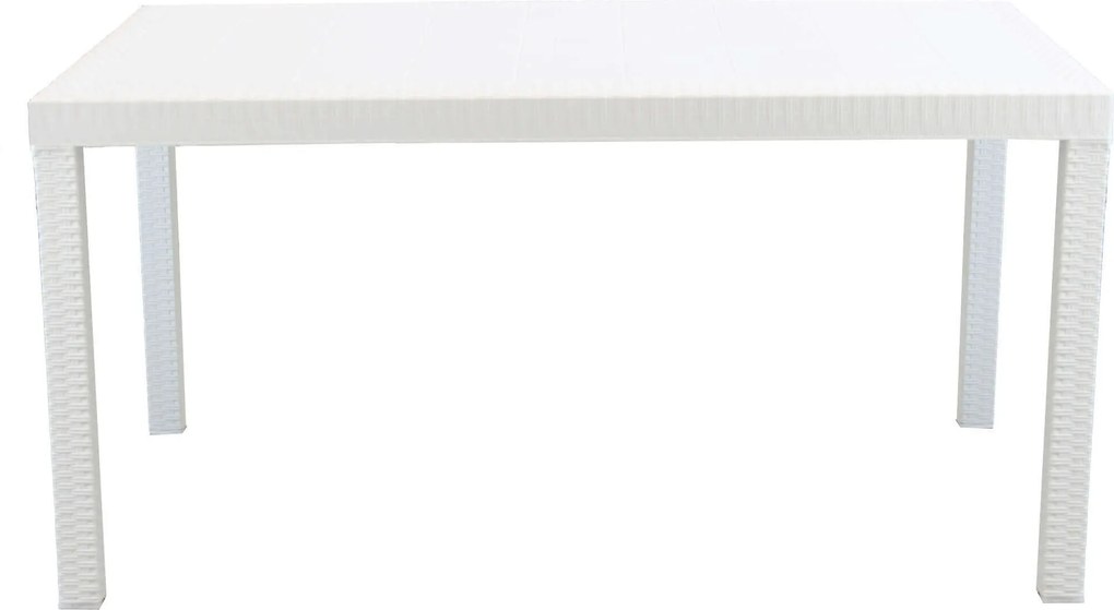 CALIGOLA - set tavolo in resina effetto rattan cm 150 x 90 x 74 h con 4 sedie e 2 poltrone Alma