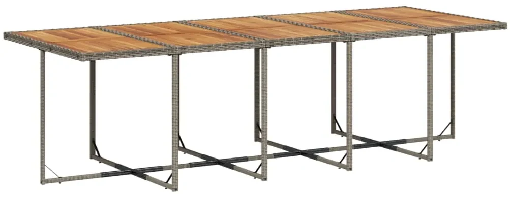 Set da pranzo da giardino 11pz con cuscini in polyrattan grigio