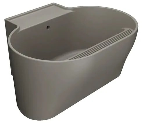 Lavabo da appoggio Tino COLAVENE ovale in ceramica L 60 x H 35 x P 50 cm beige opaco piletta non inclusa