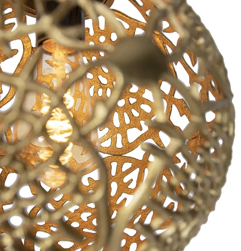 Lampada a sospensione Art Déco oro rotonda 3 luci - Maro