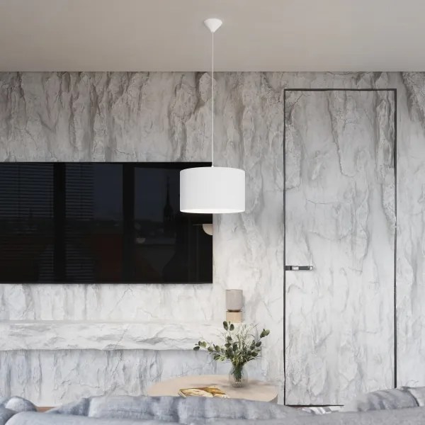 Sollux SL.1403 - Lampadario a sospensione con filo NOVA 1xE27/15W/230V diametro 30 cm bianco