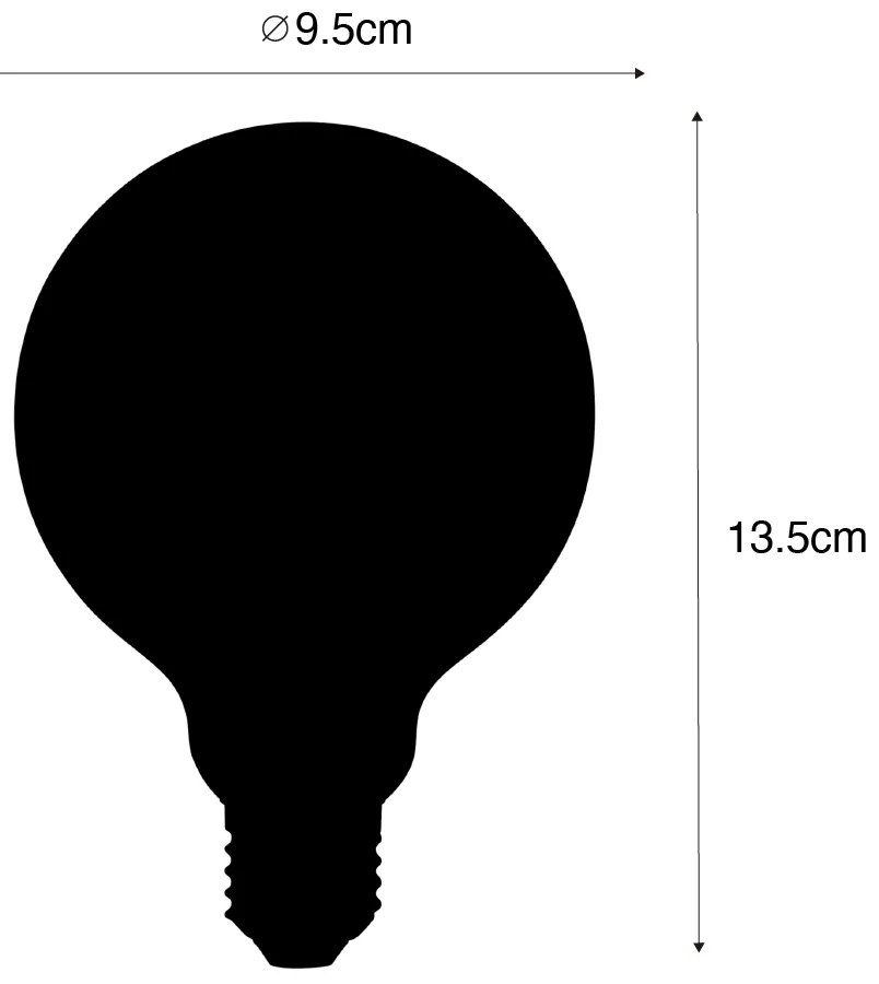 Set di 5 Lampadine LED E27 dimmerabili a 3 fasi G95 opache 5W 550 lm 2700K