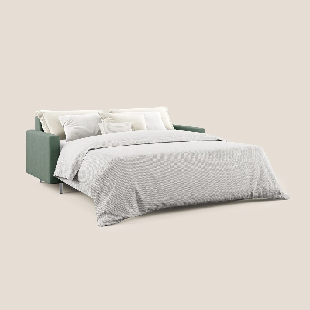 Megan divano letto matrimoniale in microfibra smacchiabile T11 verde