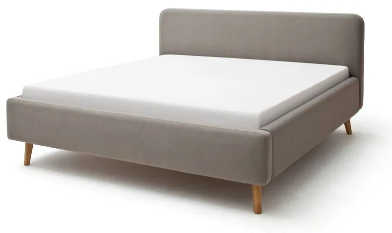 Letto matrimoniale imbottito grigio tortora rete non inclusa 160x200 cm Mattis – Meise Möbel