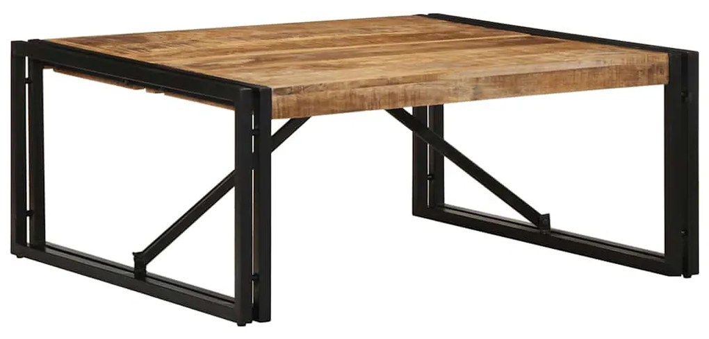 Tavolino 80x80x35 Cm İn Legno Massello Di Mango Grezzo /