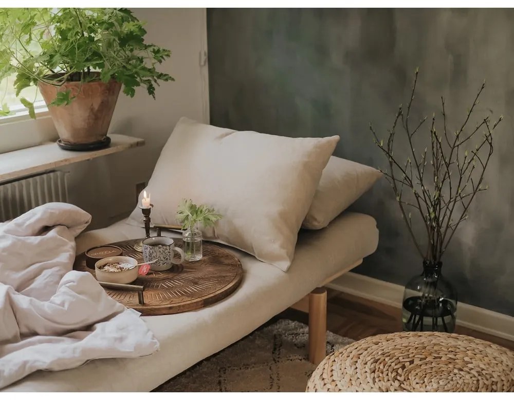 Divano in lino beige 200 cm Pace - Karup Design