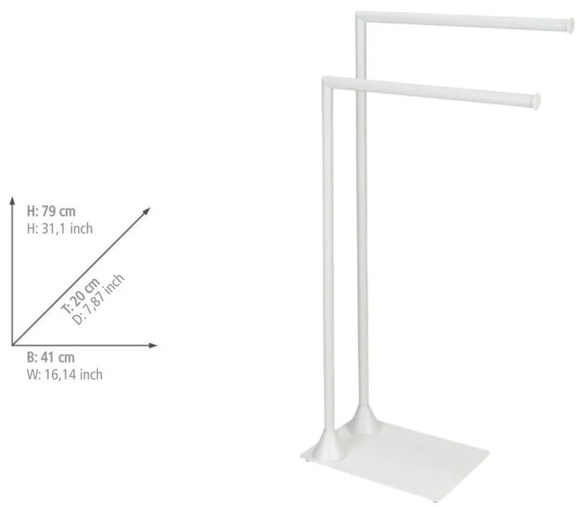 Portasciugamani in acciaio bianco Hella - Wenko