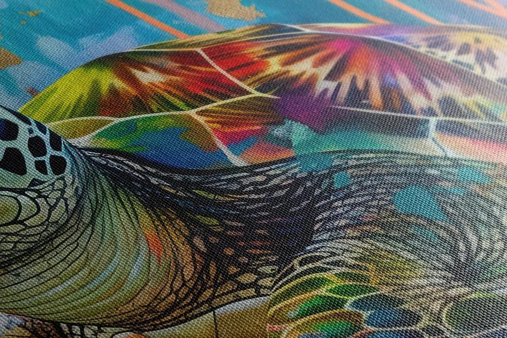 Stampa su tela – Tartaruga con imitazione di pittura