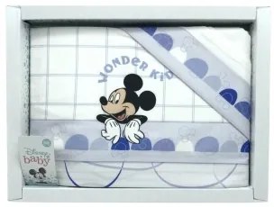 Lenzuola lettino neonato Topolino Wonder Kids Disney Azzurro Lettino
