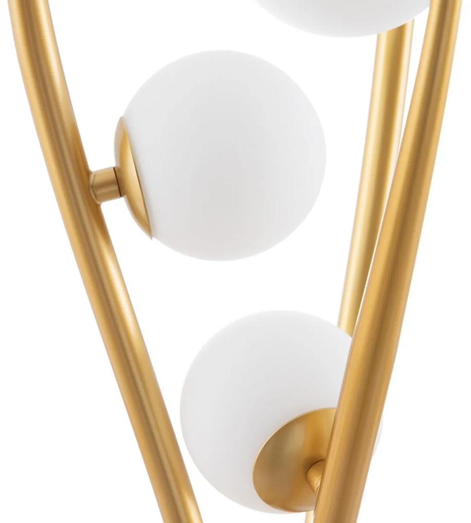 Lampada LED da Tavolo Cristallo Dorato Metallo 22 x 22 x 70 cm