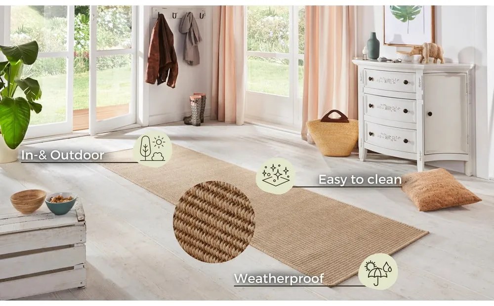 Passatoia da interno ed esterno beige 80x350 cm Nature – Hanse Home