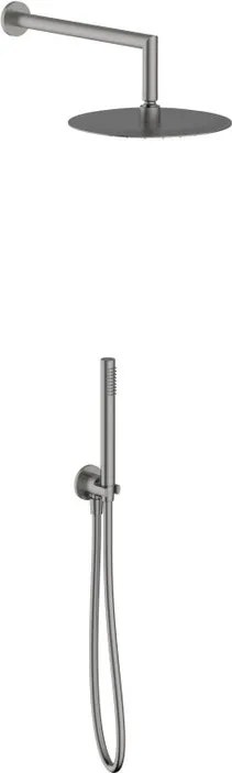 Kit doccia Stilo Nickel Spazzolato con limitatore di portata (max 6 L/min a 3 bar) per il risparmio idrico