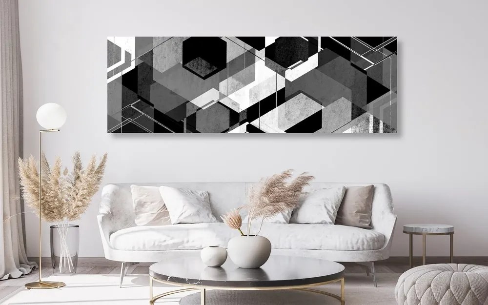 Stampa su tela – Geometria astratta in bianco e nero