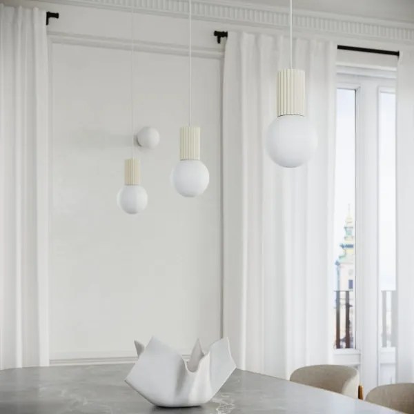 Sollux SL.1719 - Lampadario a sospensione con filo HALO 1xG9/8W/230V diametro 12 cm color crema