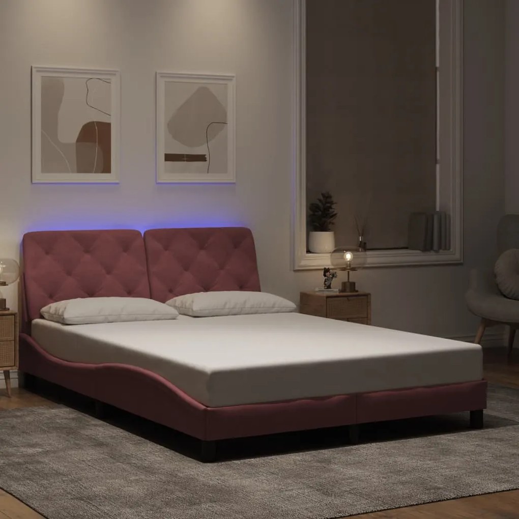 Giroletto Con Luci Led Rosa 120x200 Cm İn Velluto /