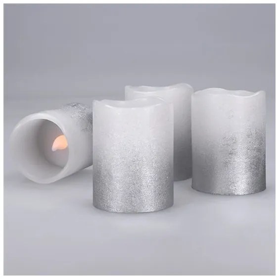 Solight 1V284 - Set da 4 candele LED in cera naturale, alimentazione 1x CR2032, luce bianco caldo