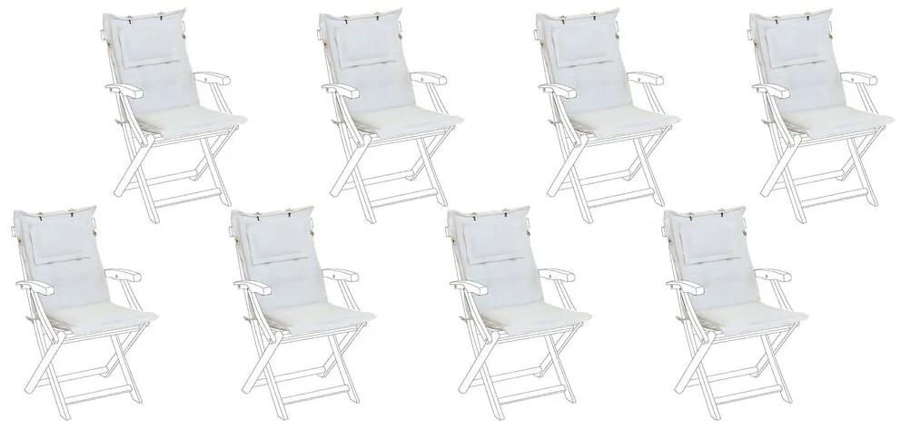 Set di 8 cuscini per sedia da esterno bianco MAUI Beliani