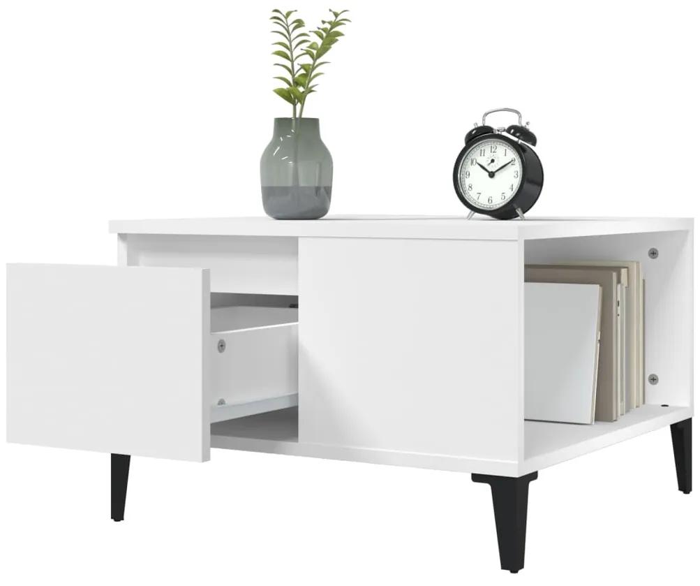 Tavolino da salotto bianco 55x55x36,5 cm in legno multistrato