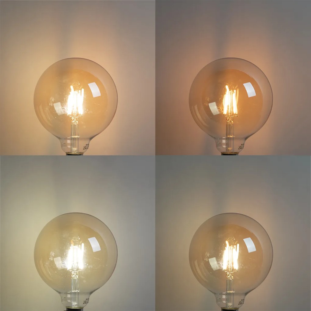 Set di 5 Lampadine LED Smart E27 G125 Oro 4.9W 470lm 1800-4000K