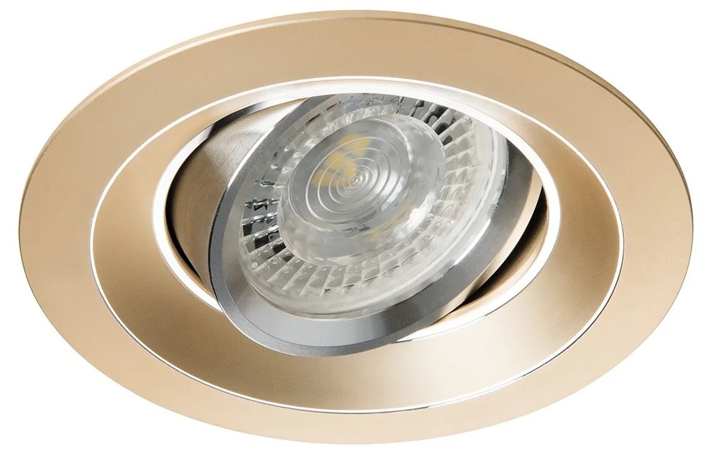 Faretto Incassowind Orientabile Tondo Alluminio Oro Anodizzato 1 Luce Gu10