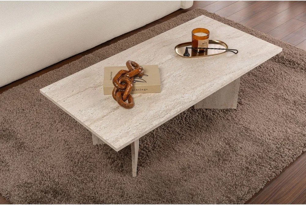 Tavolino da salotto beige semilucido 60x119 cm Sabin – Kalune Design