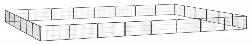 Box Cani 28 Pannelli Nero 100x50 Cm Acciaio Verniciato Polvere /