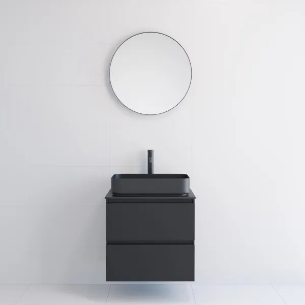 Specchio da bagno BORGSTED, diametro 60 cm, nero