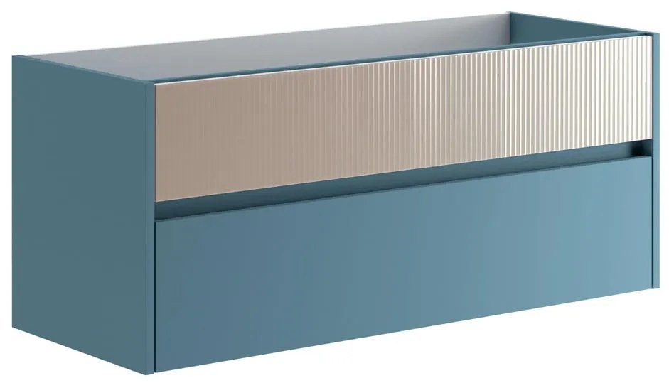 Mobile da bagno sospeso sotto lavabo L 119.5 x H 50 x P 45.5 cm beige opaco, 2 cassetti Niwa