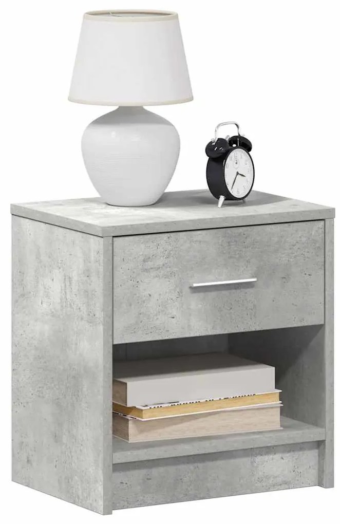 Comodino Con Cassetto Grigio Cemento 39x28x41 Cm /