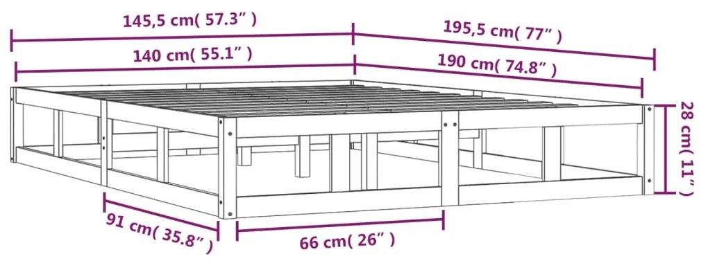 Giroletto 140x190 cm in Legno Massello