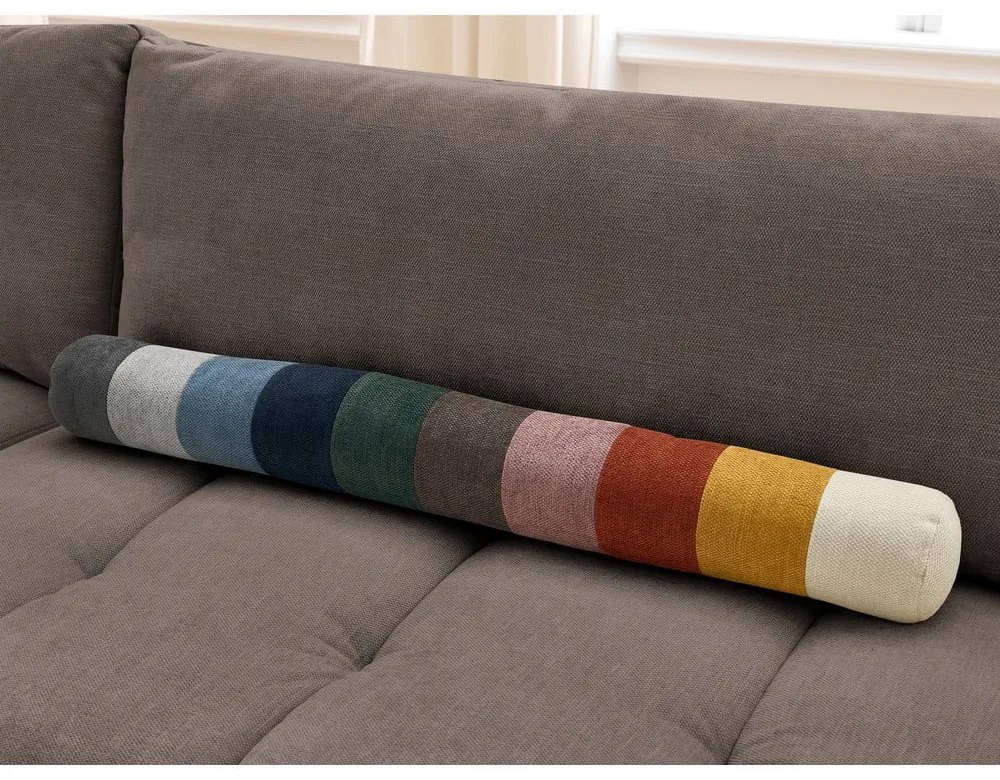 Divano angolare grigio tortora allungabile e con contenitore (penisola a sinistra/a L) con rivestimento in ciniglia Fuji – Bobochic Paris