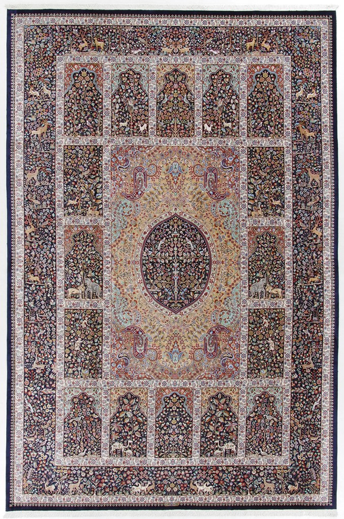 Ghom Tappeto 210x320 (Iran) Annodato A Mano