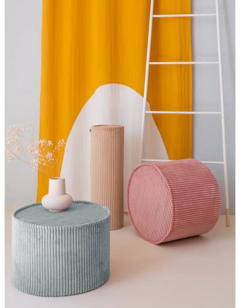 Pouf per bambini color menta con rivestimento in velluto a coste – Wigiwama