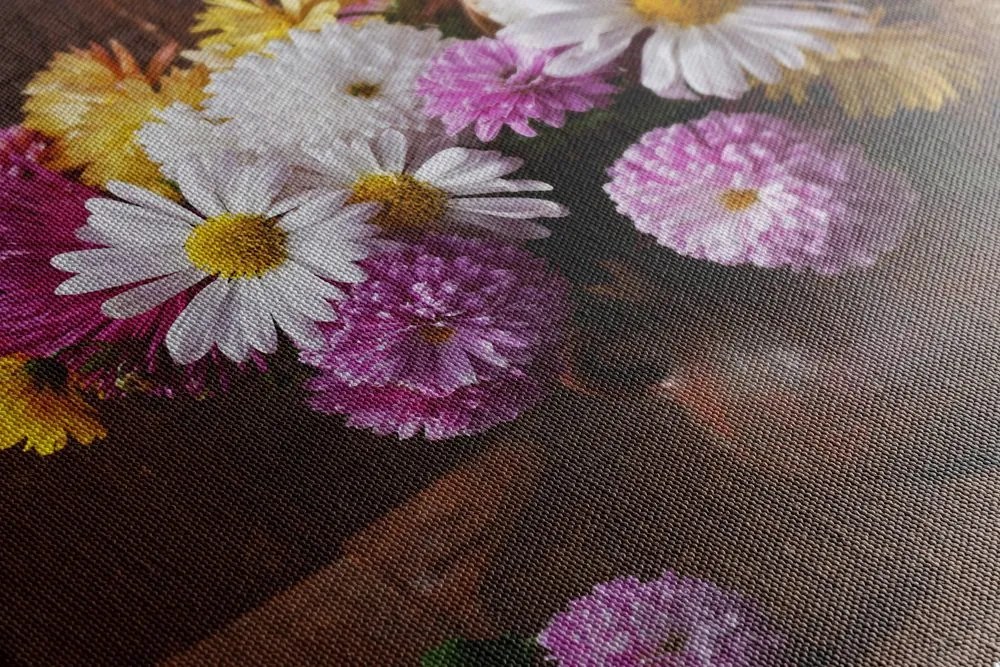Quadro su tela – Natura morta con crisantemi autunnali