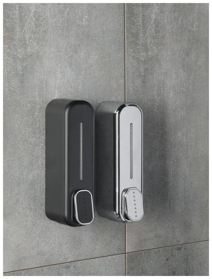 Dispenser per sapone in plastica da parete in argento lucido 350 ml Aqualine Mullet – Sapho