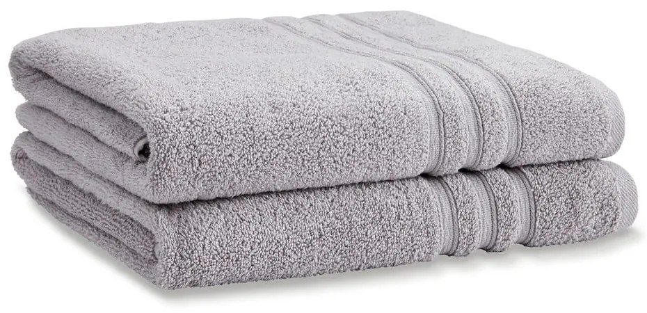 Set di asciugamani tipo terry grigio chiaro in cotone 2 pz 90x140 cm Zero Twist – Catherine Lansfield