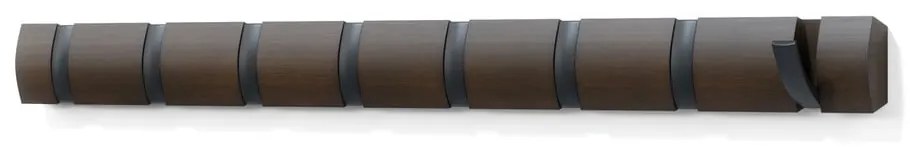 Attaccapanni da parete marrone scuro in legno di pioppo Flip - Umbra