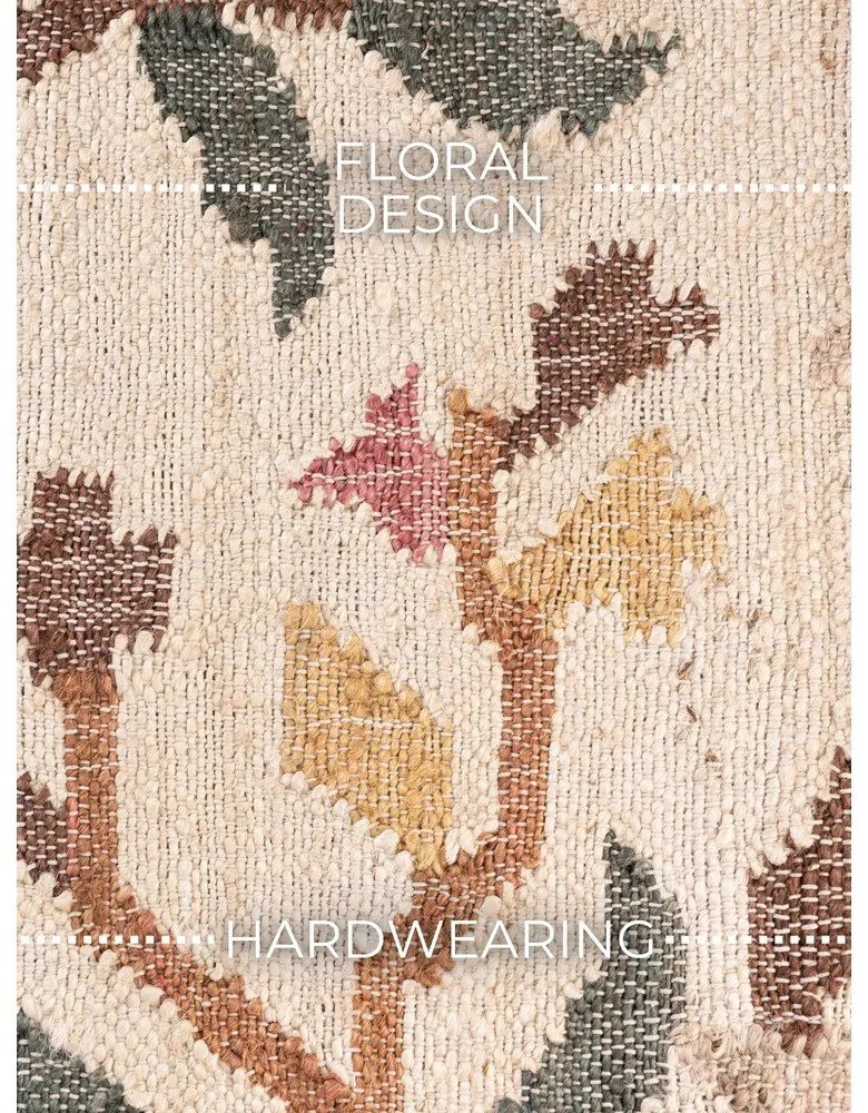 Tappeto color crema in iuta tessuto a mano 120x170 cm Roya Violette – Elle Decoration