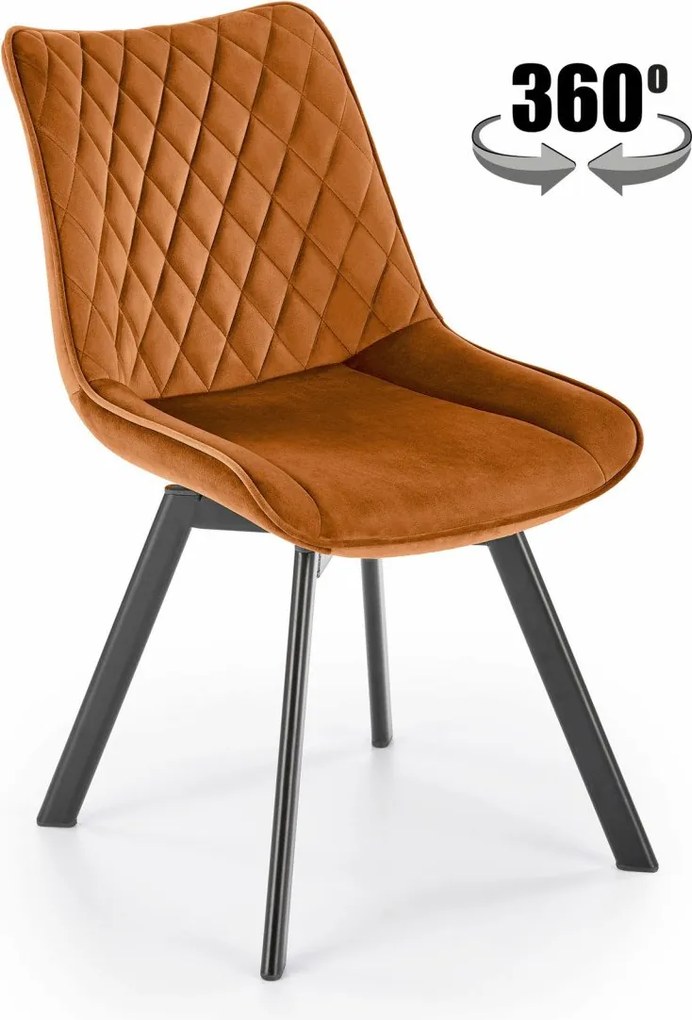 Sedia K520 velluto cannella